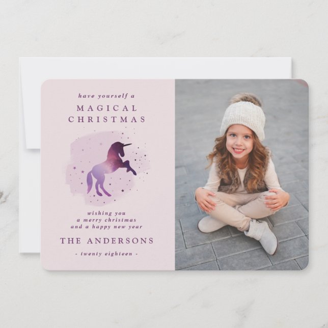 Anúncio unicórnio mágico roxo e fofo (Frente)