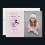 Anúncio unicórnio mágico roxo e fofo<br><div class="desc">Adicione um toque de fantasia colorida às celebrações de aniversário com este design divertido. Com um unicórnio roxo com estrelas e fundo de galáxia,  este design bonito será um favorito para todas as idades. Parte de uma coleção.</div>