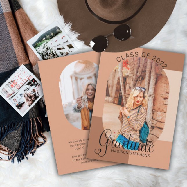 Anúncio Unique Classy Retro Curved Photo 2023 Graduation   (Criador carregado)