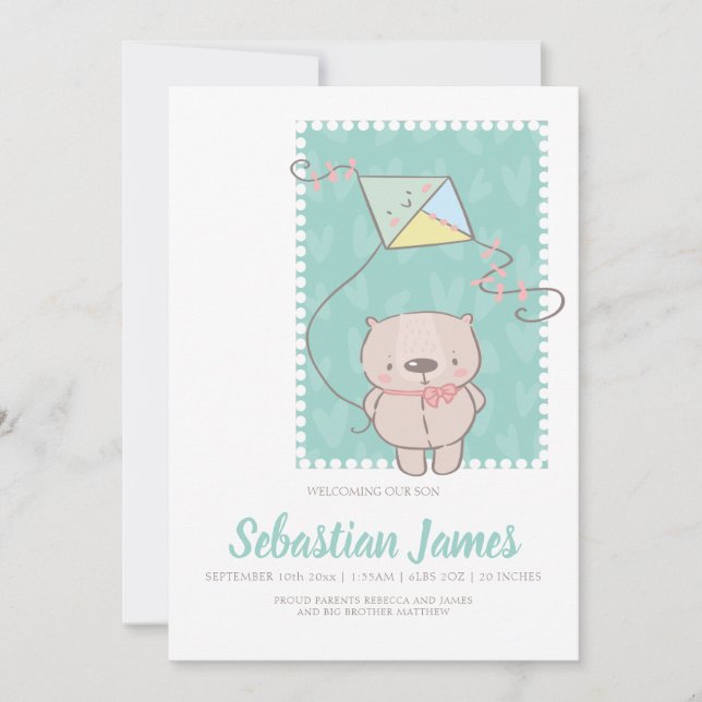 Anúncio Urso De Teddy Bonito Com Bebê Novo (Frente)