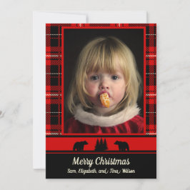 Anúncio Urso no Natal da Xadrez Vermelha dos Woods