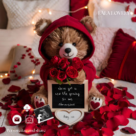 Anúncio Valentines baby reveal Pregnancy Announcement Card