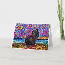 Van Gogh Starry Night Kitty<Blank Inside>