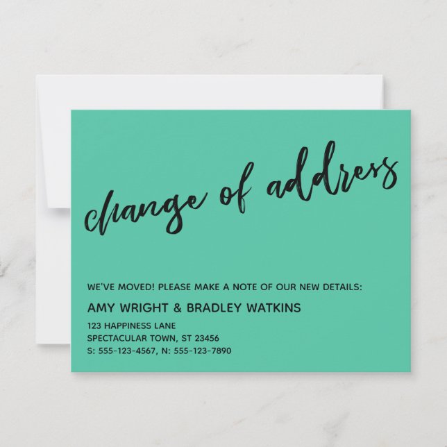 Anúncio Verde da Mudança Casual do Endereço Biscay (Frente)