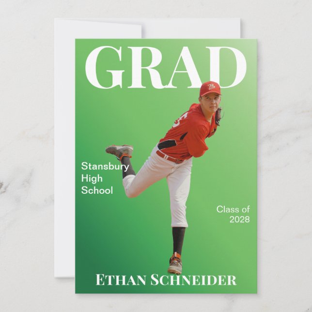 Anúncio Verde e Branco da Formatura da Revista (Frente)