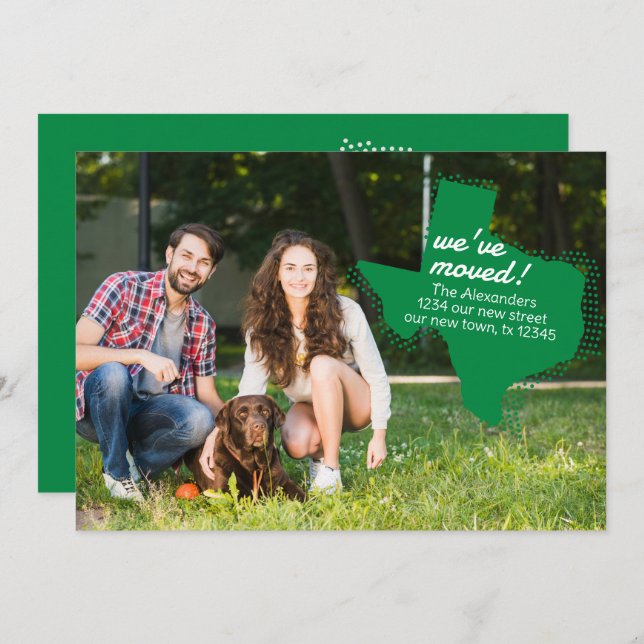 Anúncio Verde que nos movemos - Texas pontilhado movendo-s (Frente/Verso)