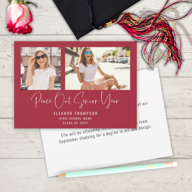 Anúncio Vermelho para Graduação de 2 Foto 2022 da Modern P (Criador carregado)