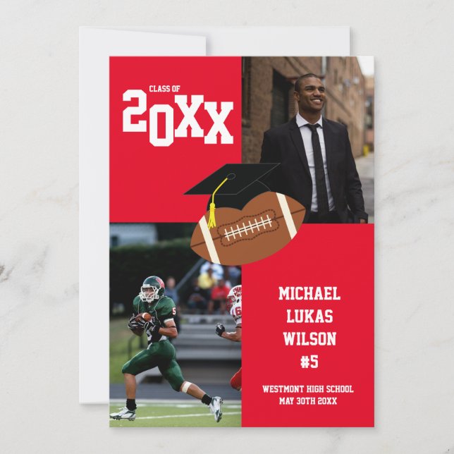 Anúncio Vermelho sobre Graduação de Futebol (Frente)