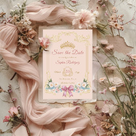 Anúncio Vintage Arco Rosa, Quinceanera Floral Salvar a Dat
