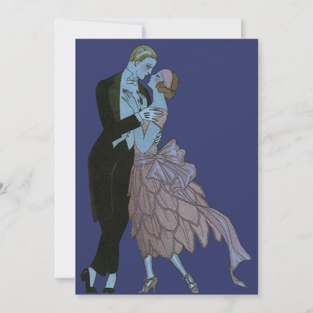 Anúncio Vintage Art Deco Newlyweds, Love Wedding Dance (Frente)