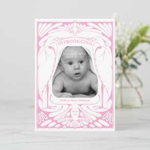 Anúncio Vintage Art Nouveau Stork Birds Fronteira Nascimen