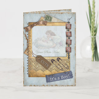 Anúncio Vintage Baby Boy Arrival Comunicando Foto