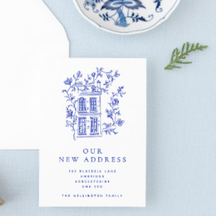 Anúncio Vintage Blue Floral House Moving