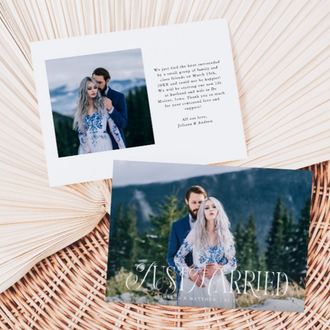 Anúncio Vintage Elegant Recem casados Wedding Foto (Criador carregado)