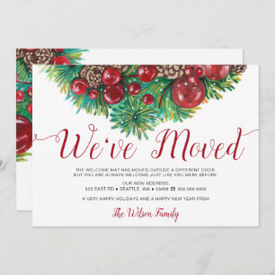 Anúncio Vintage Holly Berries Pine Cone Moving