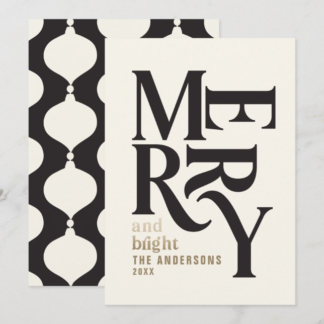 Anúncio Vintage moderna retro Chritsmas - ouro negro (Frente/Verso)