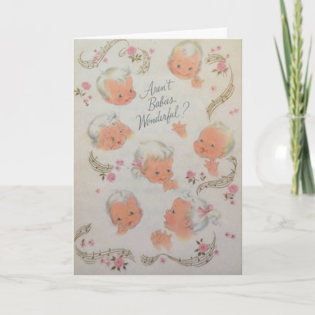 Anúncio Vintage New Baby Arrival Card (Frente)
