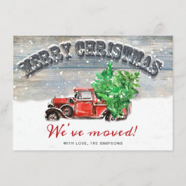 Anúncio Vintage Red Christmas Fazenda Truck Moving Rustic