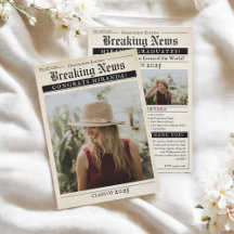 Vintage Retro Newspaper 3 Photos Graduação