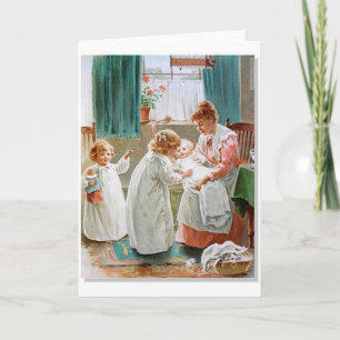 Anúncio Vintage - Sisters Helping with the New Baby,