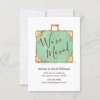 Anúncio Vintage Suitcase Nós movemos o lançamento em movim