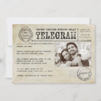 Vintage Telegram Velho Velhice Salvar a Foto da Da