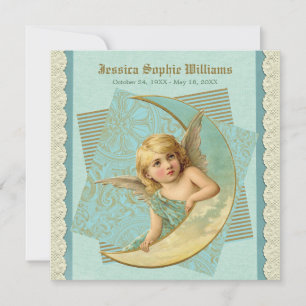 Anúncio Vintage Victorian Angel Moon Lace Memorial Death