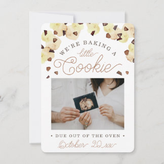 Anúncio Watercolor Cookie Pregnancy Photo Announcement