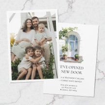 Watercolor Door Change of Address Photo Moving