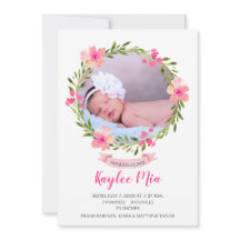 Watercolor Floral Wreath Photo Birth