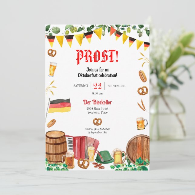 Anúncio Watercolor Oktoberfest Partido Alemão (Em pé/Frente)