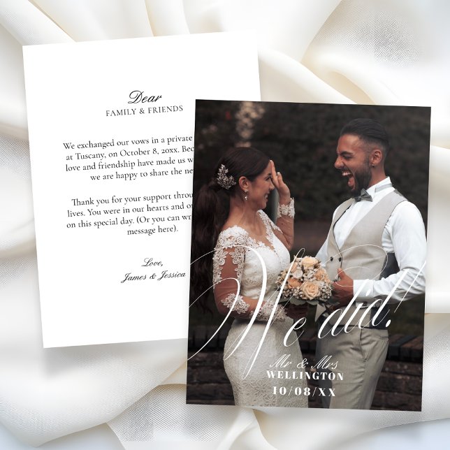 Anúncio We did married Flat Announcement Card (Criador carregado)