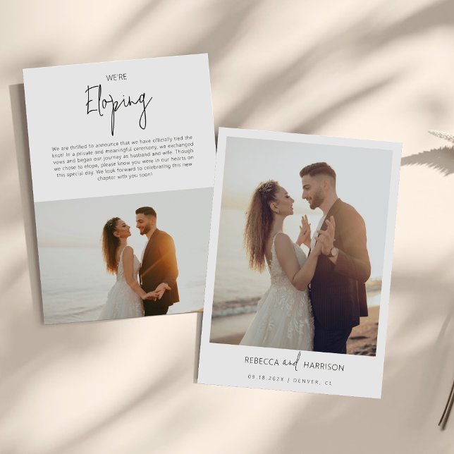 Anúncio We Eloped Modern Minimalist Photo Wedding  (Criador carregado)