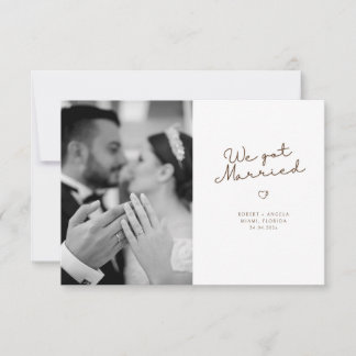 Anúncio we got married Dark Grey Brown script