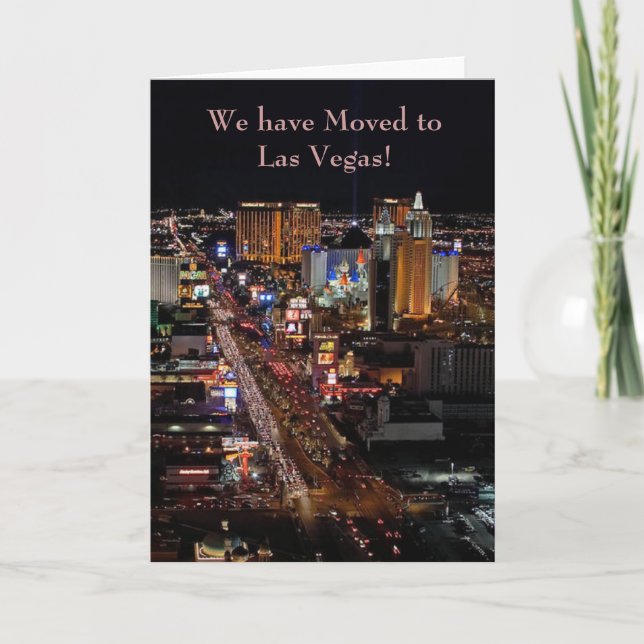 Anúncio We have Moved to Las Vegas! Announcement Card (Frente)