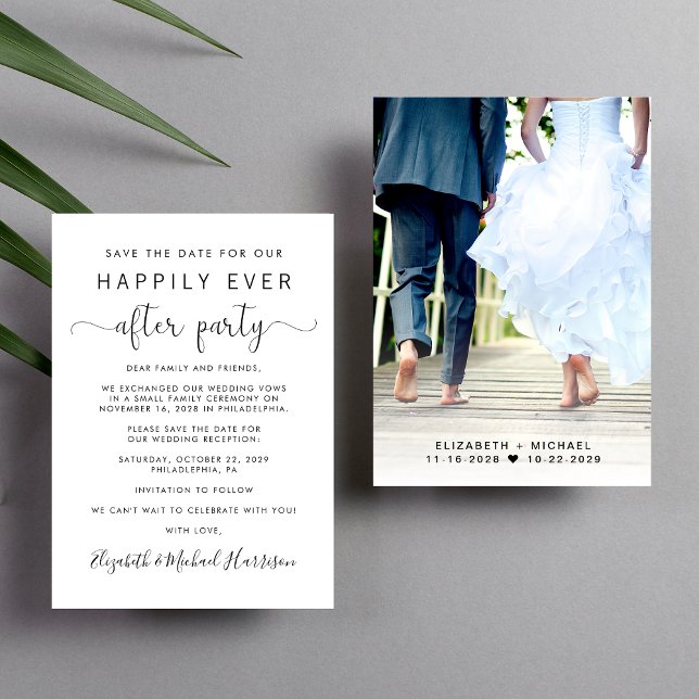 Anúncio Wedding Reception Photo Save the Date (Your love story deserves a grand celebration!)