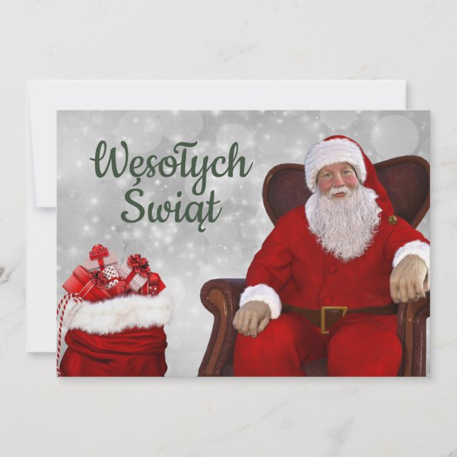 Anúncio Wesołych świąt Merry Christmas Card Polski (Frente)