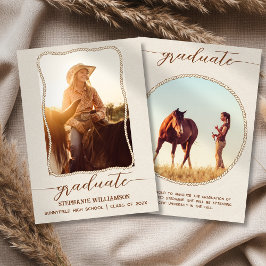 Anúncio Western Rustic Brown Rope Photo Script Graduation