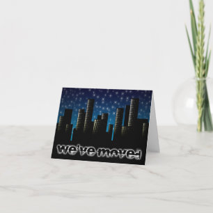 Anúncio we've moved announcement : cityscape