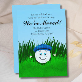 Anúncio We've Moved Funny Golf Ball in Rough Personalized