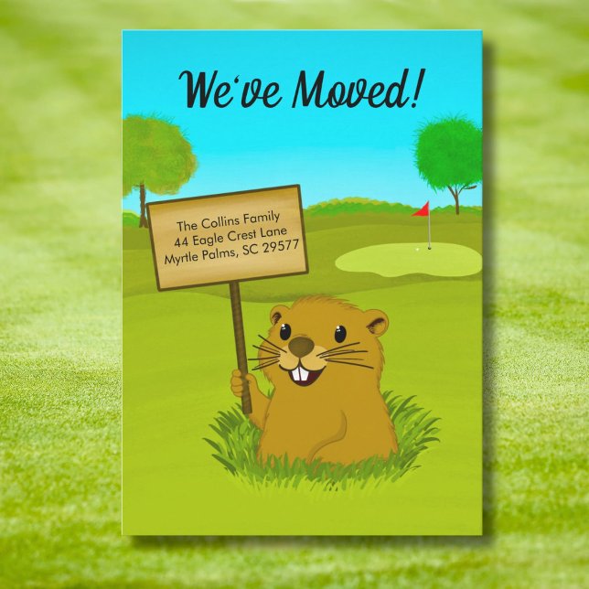 Anúncio We've Moved Gopher on Golf Course Announcement  (Criador carregado)