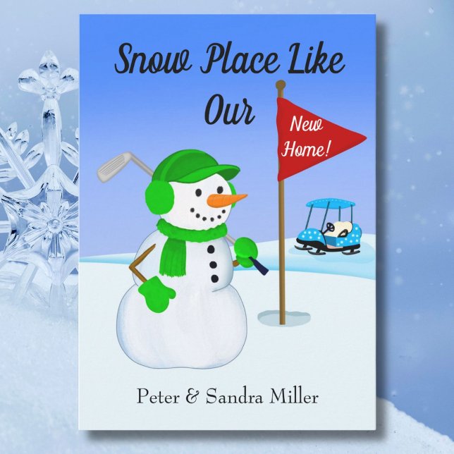 Anúncio We've Moved Snowman Golfer Announcement  (Criador carregado)