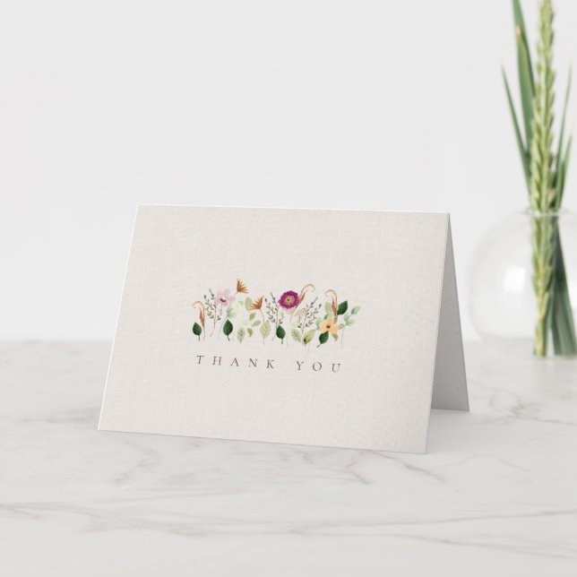 Anúncio Whimsical Wildflowers Garden Wedding Thank You (Frente)