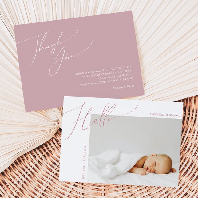 Anúncio Whimsy Dusty Rosa Obrigado Querida (Criador carregado)