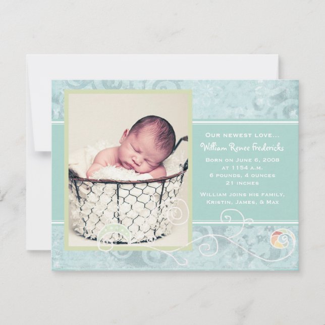 Anúncio William Renee Birth Announcements (Frente)