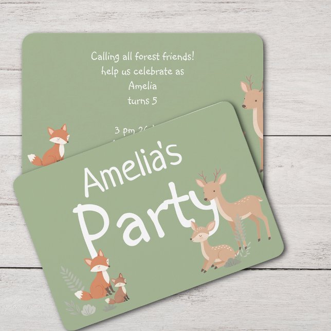 Anúncio  Woodland Animal Birthday Party Invitation (Criador carregado)