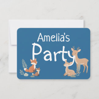 Anúncio  Woodland Animal Birthday Party Invitation
