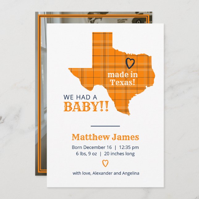 Anúncio Xadrez Laranja Feita No Texas - Foto Vertical (Frente/Verso)