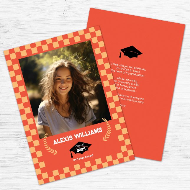 Anúncio Xadrez Laranja Foto Personalizada  (Criador carregado)