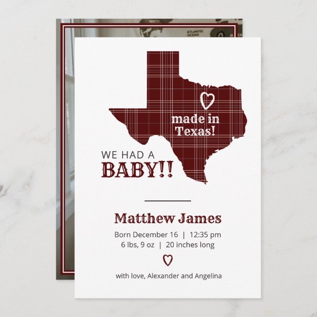 Anúncio Xadrez Maroon Feita No Texas - Foto Vertical (Frente/Verso)